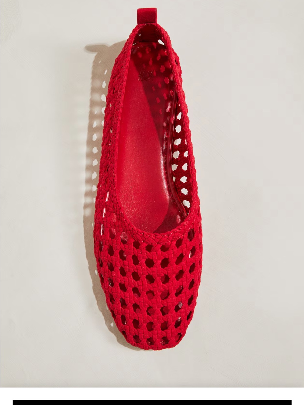 H&M bright red braided ballet flats